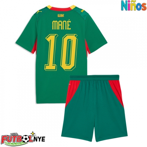 Camiseta Senegal Sadio Mane #10 Visitante Equipación para niños Mundial 2026 manga corta (+ pantalones cortos)